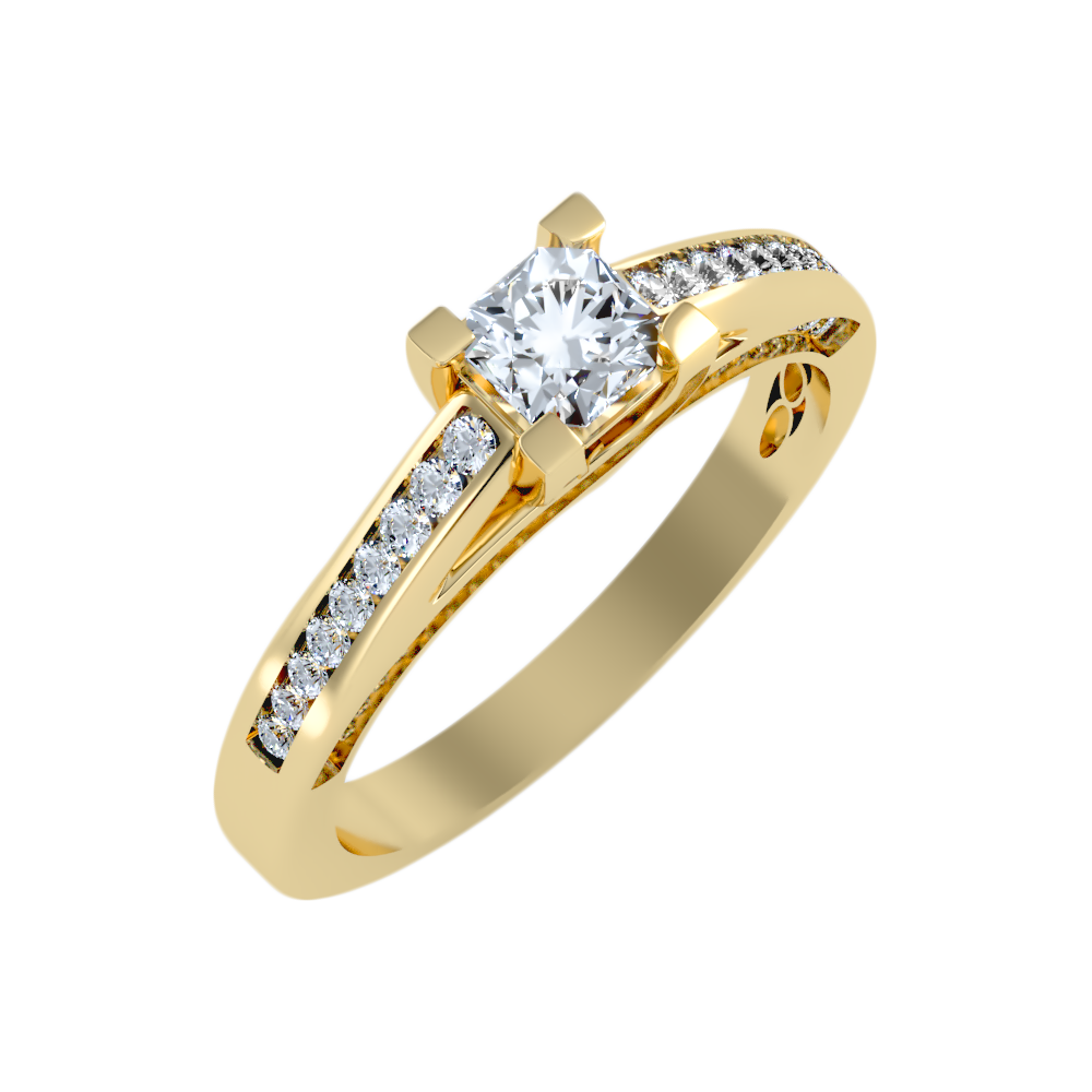 Off Beat Solitaire Ring In 925 Sterling Silver - Ten