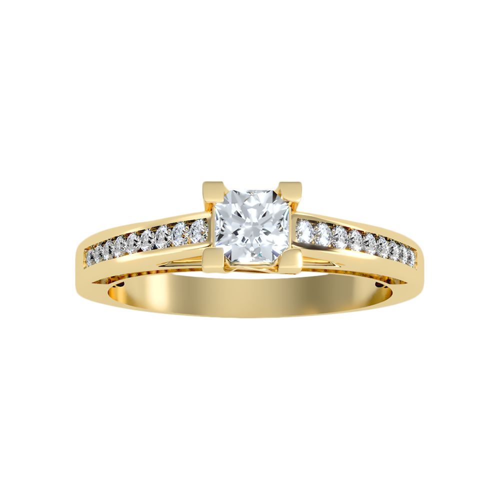 Off Beat Solitaire Ring In 925 Sterling Silver - Eleven