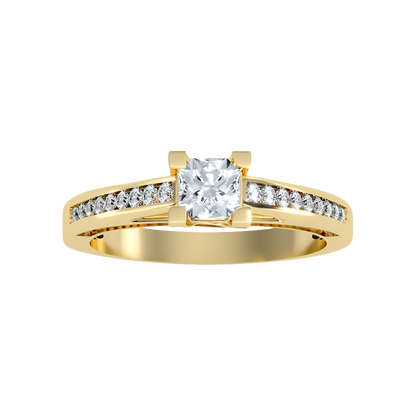 Off Beat Solitaire Ring In 925 Sterling Silver - Eleven