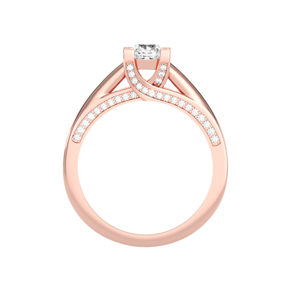 Off Beat Solitaire Ring In 925 Sterling Silver - Three