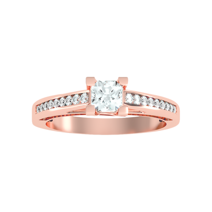 Off Beat Solitaire Ring In 925 Sterling Silver - Four