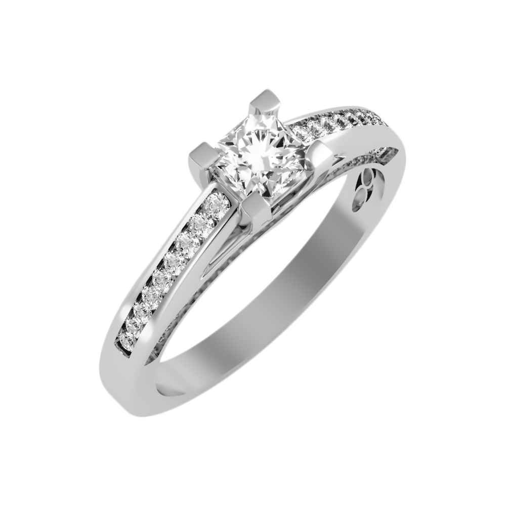 Off Beat Solitaire Ring In 925 Sterling Silver - Six