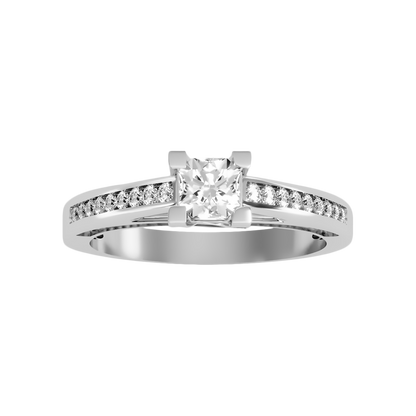 Off Beat Solitaire Ring In 925 Sterling Silver - Seven