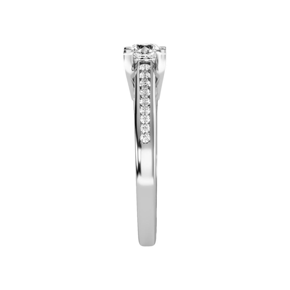 Off Beat Solitaire Ring In 925 Sterling Silver - Eight