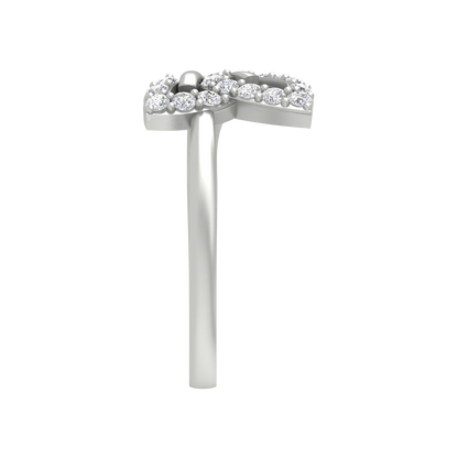 Onfroy Diamond Ring In 925 Sterling Silver - Four