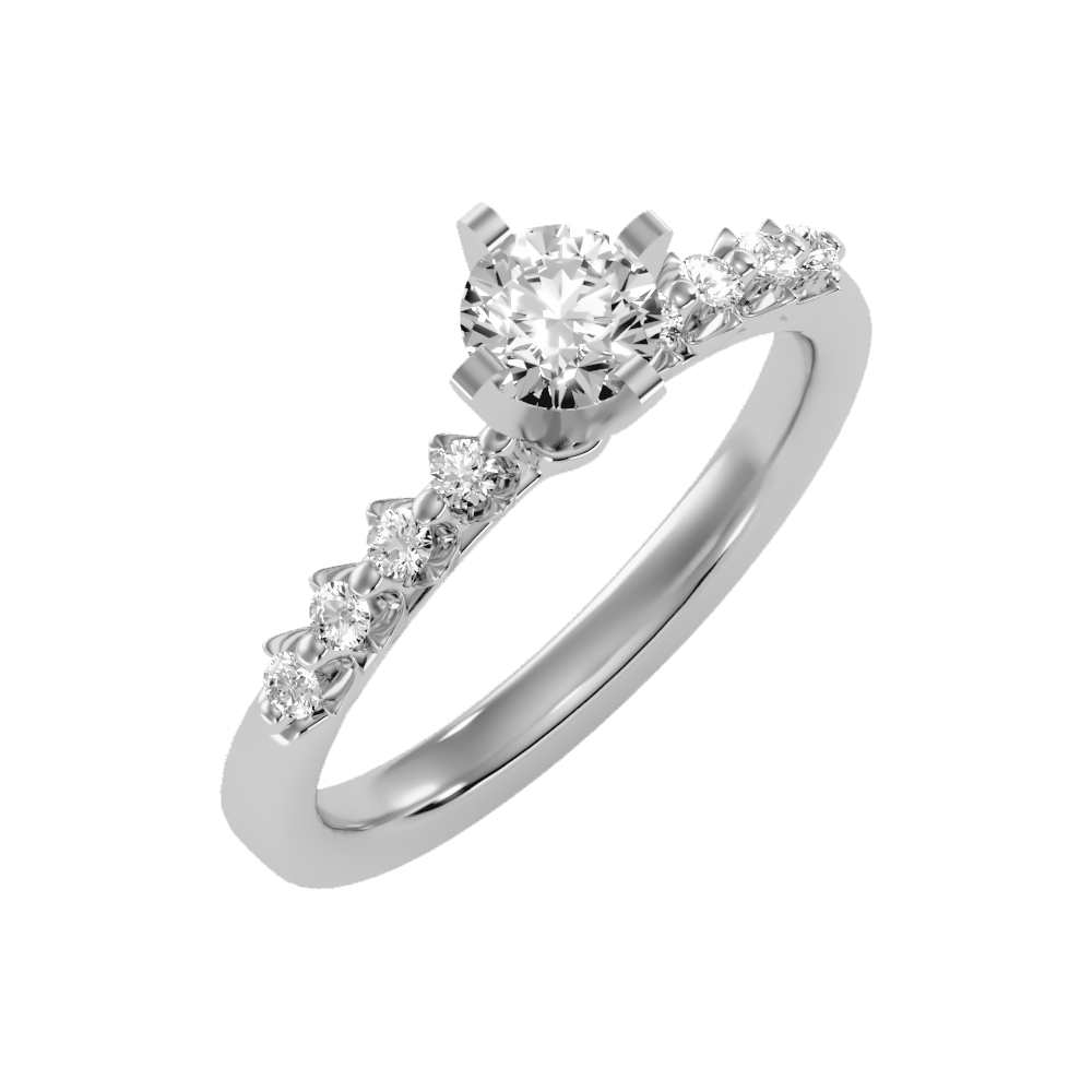 Opulent Solitaire Ring In 925 Sterling Silver - Five
