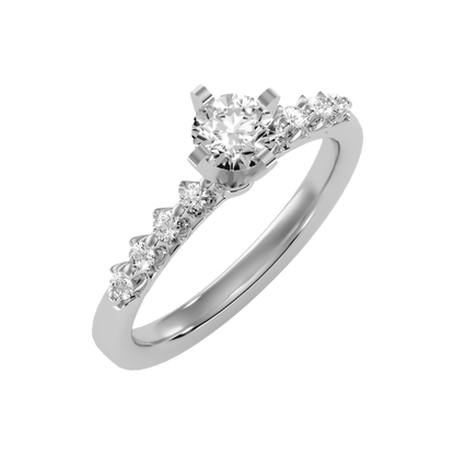 Opulent Solitaire Ring In 925 Sterling Silver - Five