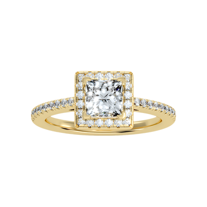 Ornamated Solitaire Ring In 925 Sterling Silver - Ten
