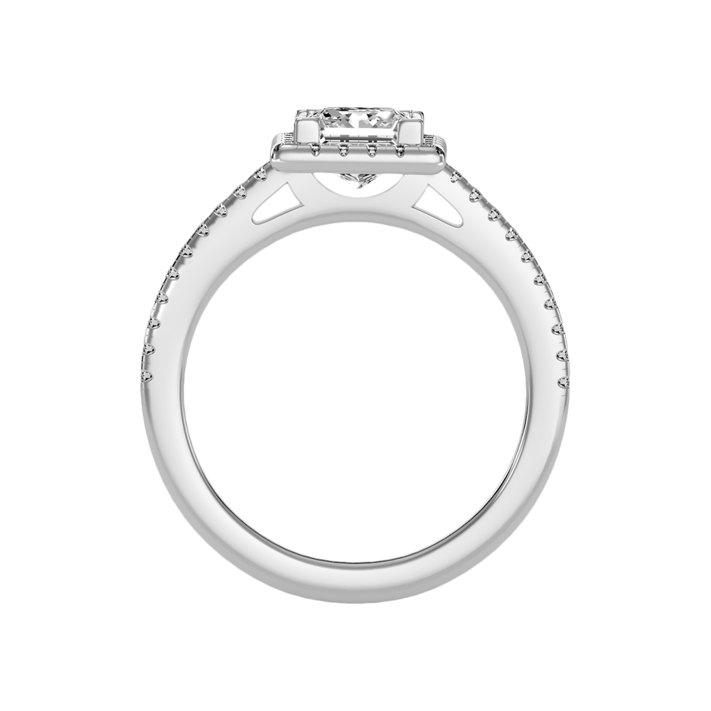 Ornamated Solitaire Ring In 925 Sterling Silver - Two