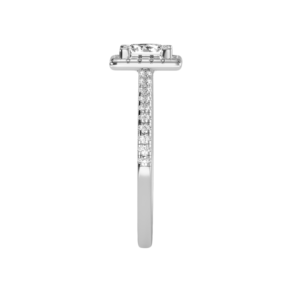 Ornamated Solitaire Ring In 925 Sterling Silver - Four