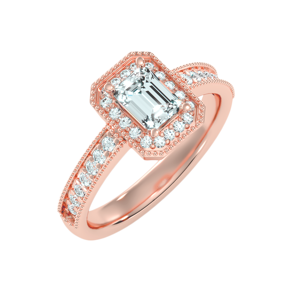 Ornamented Solitaire Ring - One