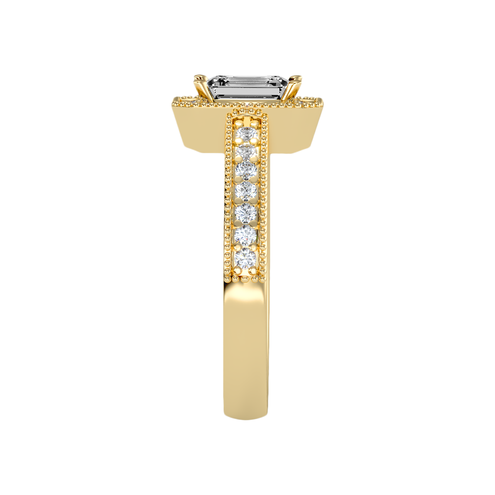 Ornamented Solitaire Ring In 925 Sterling Silver - Eleven