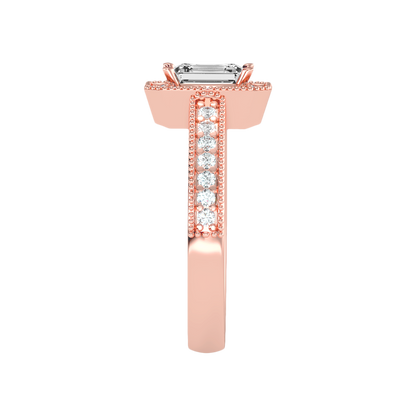 Ornamented Solitaire Ring - Three