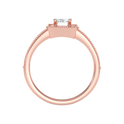 Ornamented Solitaire Ring In 925 Sterling Silver - Four