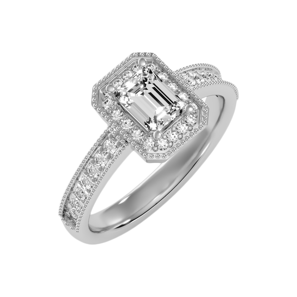 Ornamented Solitaire Ring - Five