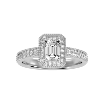Ornamented Solitaire Ring In 925 Sterling Silver - Six