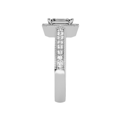 Ornamented Solitaire Ring In 925 Sterling Silver - Seven