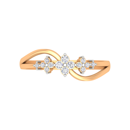 Ornate Ombre Diamond Ring In 925 Sterling Silver - Ten