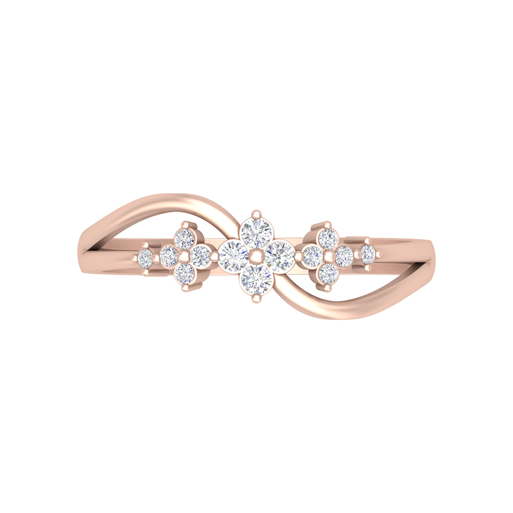 Ornate Ombre Diamond Ring In 925 Sterling Silver - Two