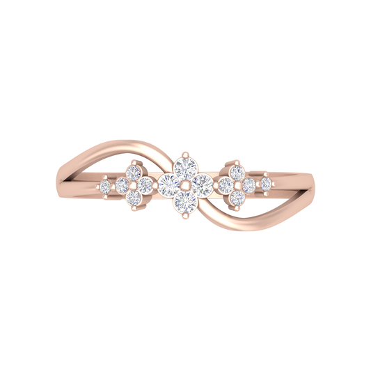 Ornate Ombre Diamond Ring In 925 Sterling Silver - Two