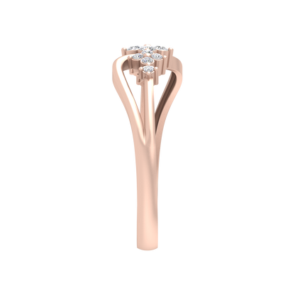 Ornate Ombre Diamond Ring In 925 Sterling Silver - Three