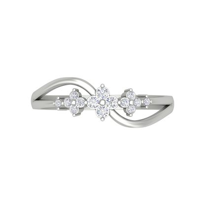 Ornate Ombre Diamond Ring In 925 Sterling Silver - Six