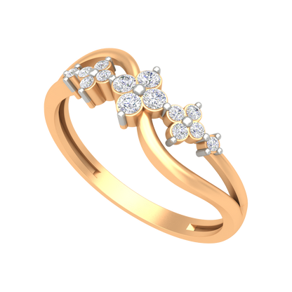 Ornate Ombre Diamond Ring In 925 Sterling Silver - Nine
