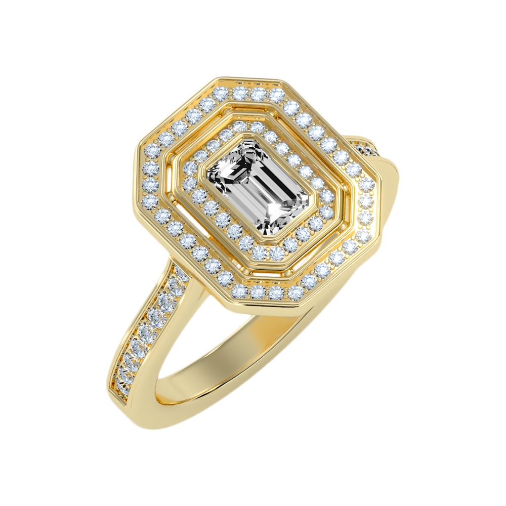 Ornate Solitaire Ring In 925 Sterling Silver - Two