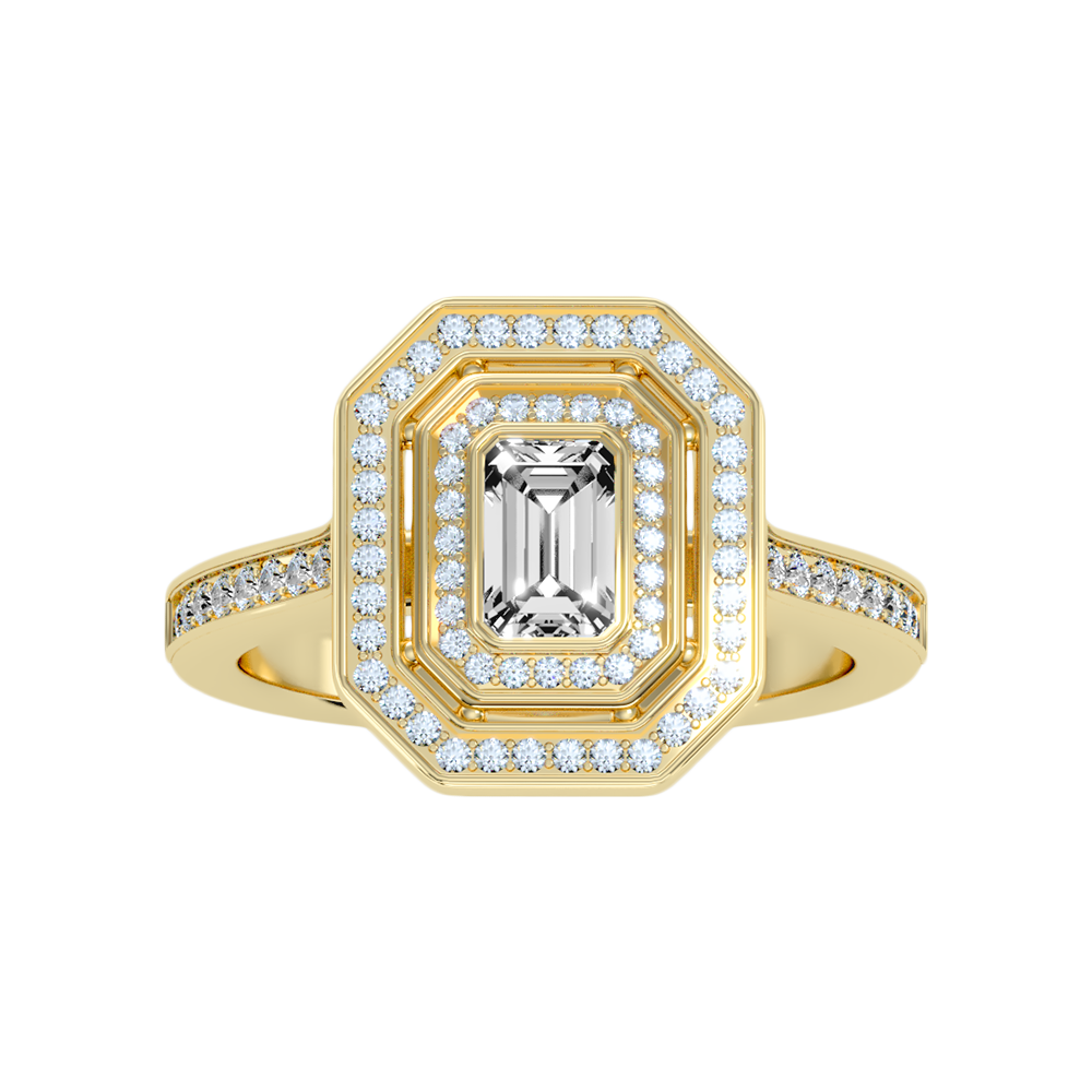Ornate Solitaire Ring In 925 Sterling Silver - Four