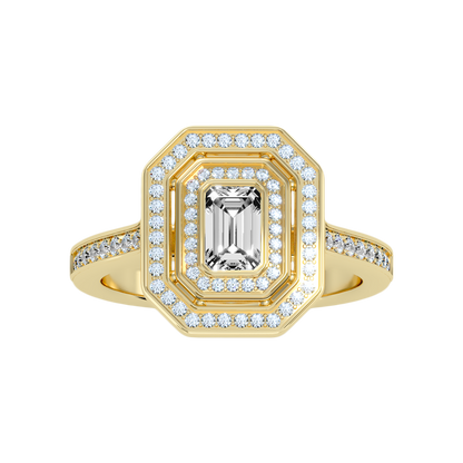 Ornate Solitaire Ring In 925 Sterling Silver - Four