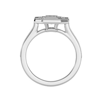 Ornate Solitaire Ring In 925 Sterling Silver - Nine