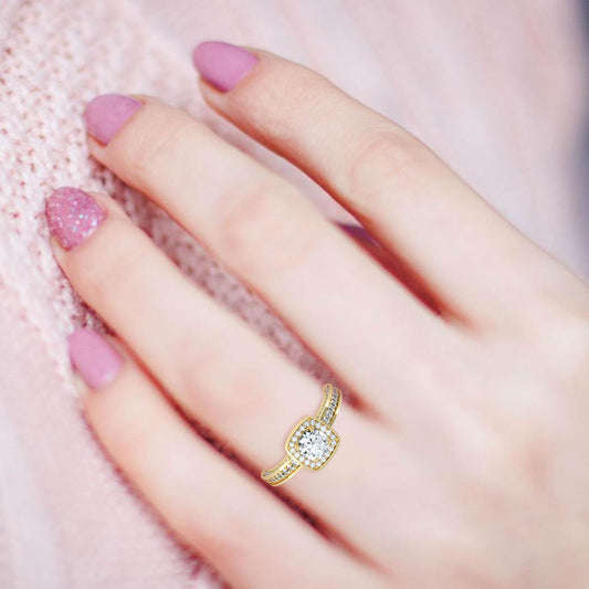 Outlandish Halo Ring In 925 Sterling Silver - One