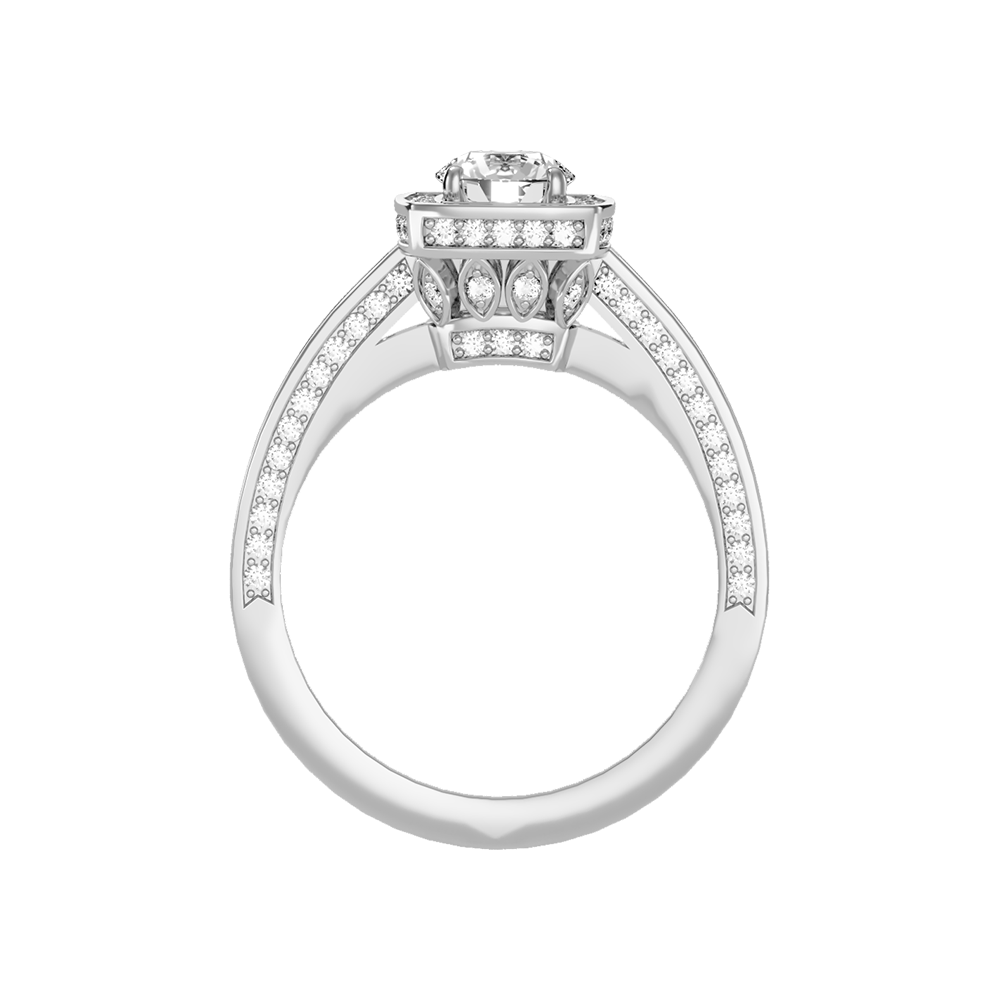Outlandish Halo Ring In 925 Sterling Silver - Two