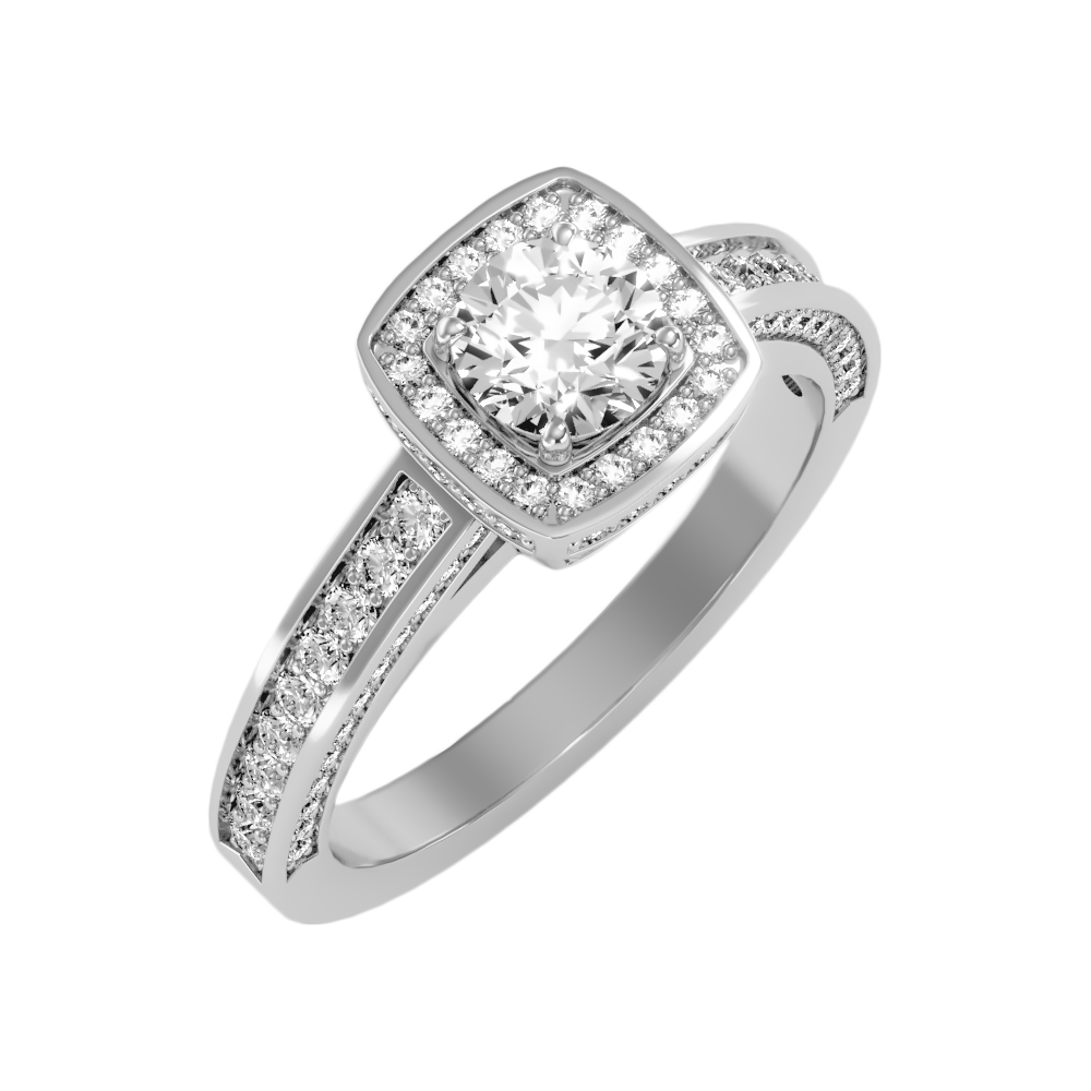 Outlandish Halo Ring In 925 Sterling Silver - Three