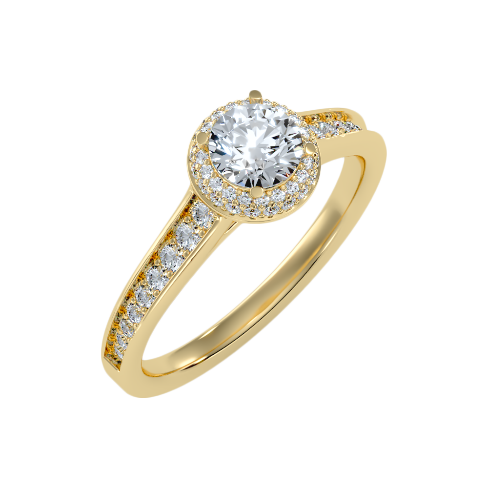 Out Of The Ordinary Halo Ring In 925 Sterling Silver - One