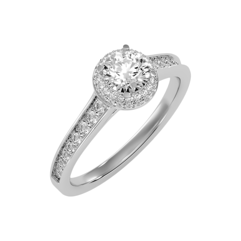 Out Of The Ordinary Halo Ring In 925 Sterling Silver - Eleven