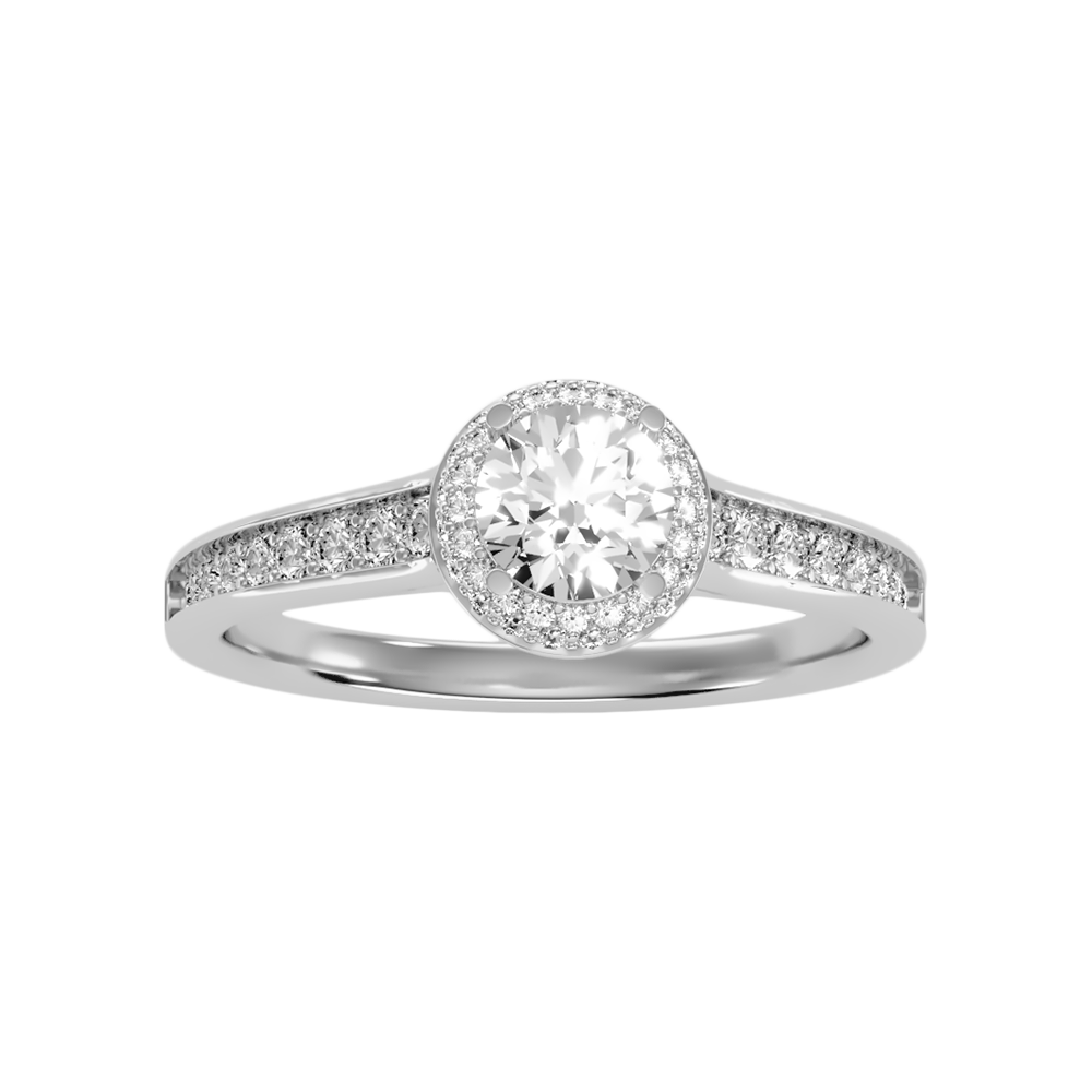 Out Of The Ordinary Halo Ring In 925 Sterling Silver - Nine