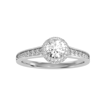 Out Of The Ordinary Halo Ring In 925 Sterling Silver - Nine