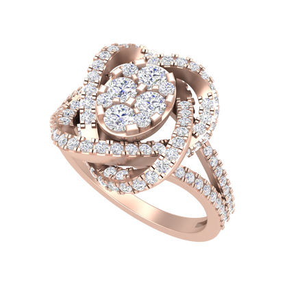 Oval Cocktail Ring In 925 Sterling Silver - One