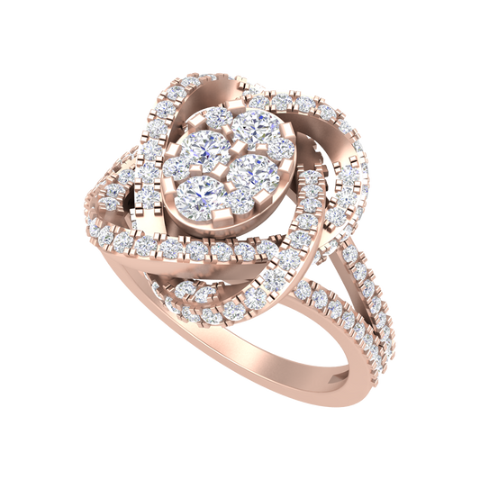 Oval Cocktail Ring In 925 Sterling Silver - One