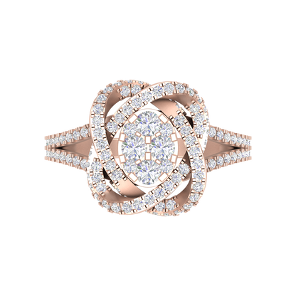 Oval Cocktail Ring In 925 Sterling Silver - Two