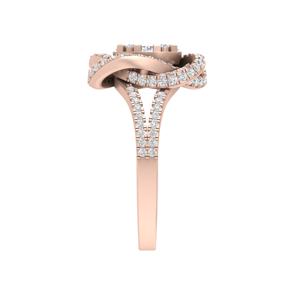 Oval Cocktail Ring In 925 Sterling Silver - Three
