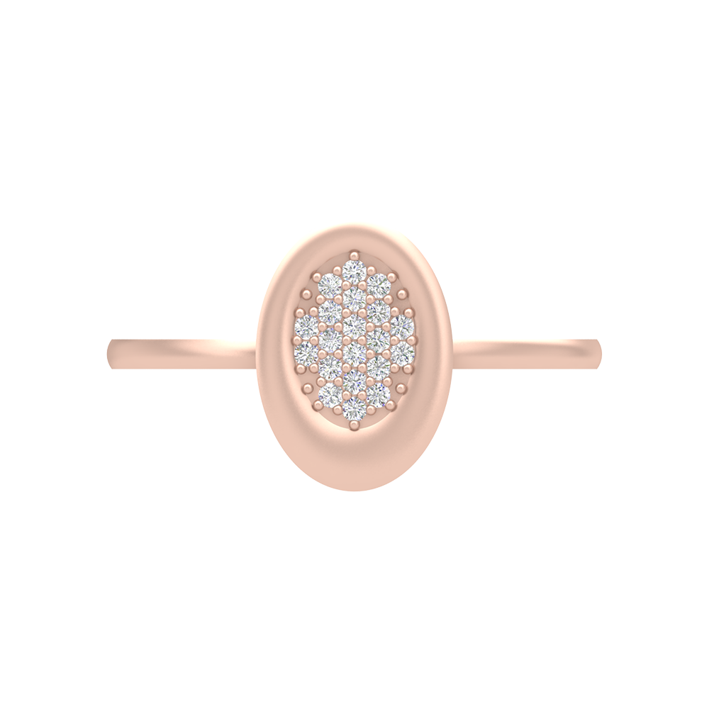 Oval Studded With Diamonds In 925 Sterling Silver - Three