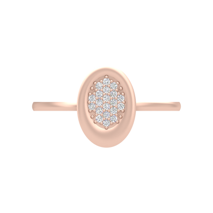 Oval Studded With Diamonds In 925 Sterling Silver - Three