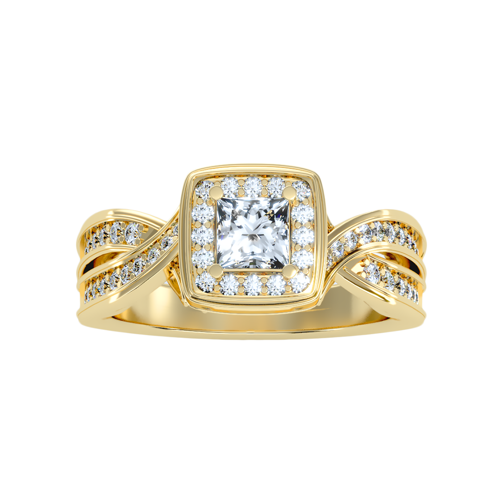 Palatable Halo Ring In 925 Sterling Silver - Ten