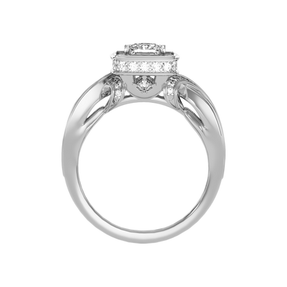 Palatable Halo Ring In 925 Sterling Silver - Two