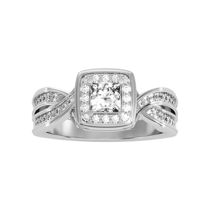Palatable Halo Ring In 925 Sterling Silver - Three