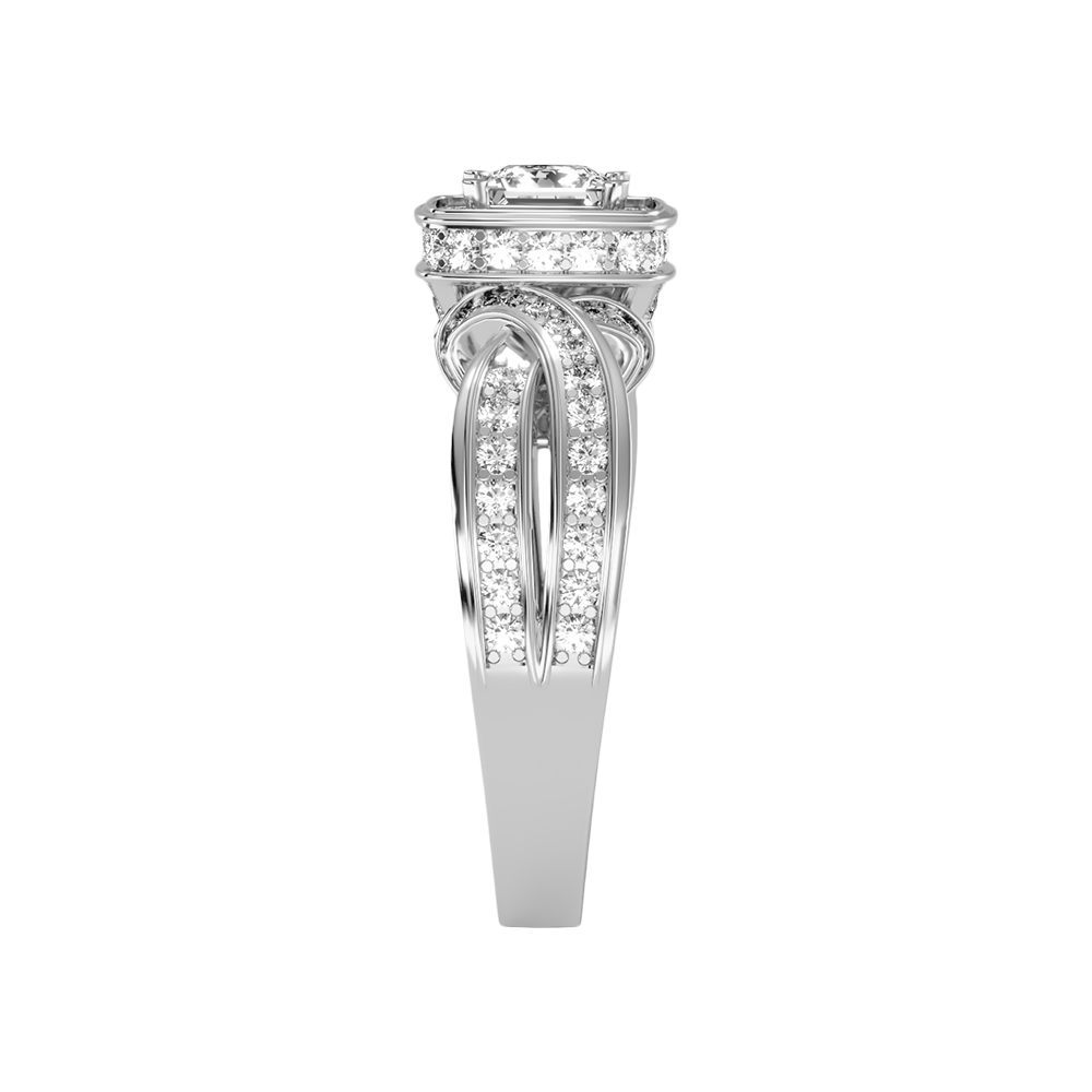 Palatable Halo Ring In 925 Sterling Silver - Four