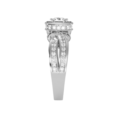 Palatable Halo Ring In 925 Sterling Silver - Four