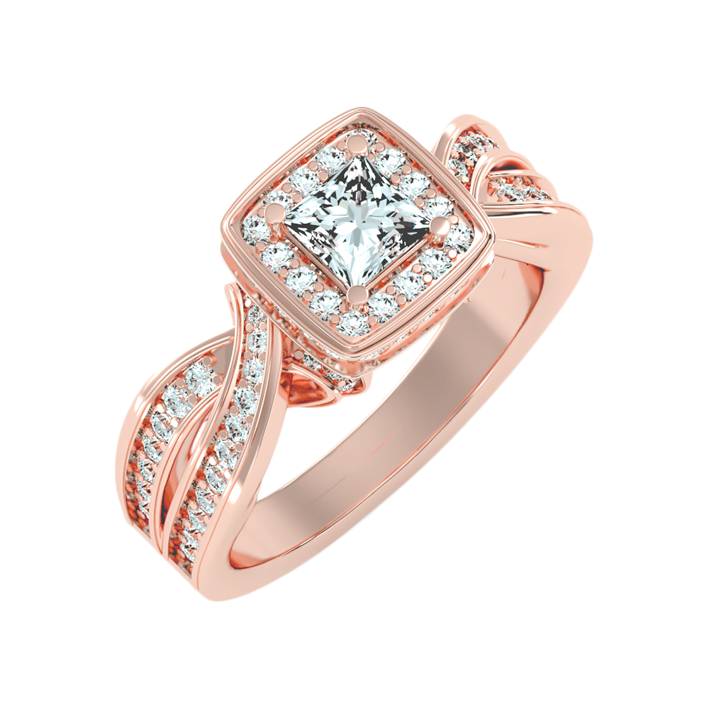 Palatable Halo Ring In 925 Sterling Silver - Five